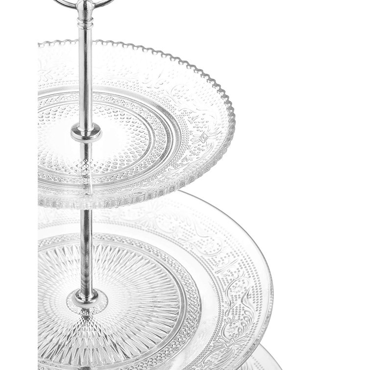 Winston Porter Bovary Glass Tiered Stand & Reviews Wayfair